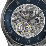 Hugo Boss Principle Skeleton Blue Dial Grey Steel Strap Watch for Men - 1514254