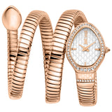Just Cavalli Carezza Silver Dial Rose Gold Steel Strap Watch for Women - JC1L372M0045