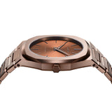 D1 Milano Ultra Thin Brown Dial Brown Steel Strap Watch for Women - D1-UTBL38