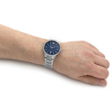 Emporio Armani Renato Blue Dial Silver Steel Strap Watch for Men - AR11180