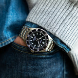 Seiko Prospex 1965 Heritage Divers Automatic Black Dial Silver Steel Strap Watch for Men - SPB453J1