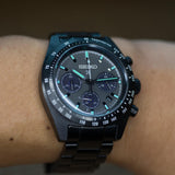 Seiko Prospex Speedtimer The Black Series Limited Edition Black Dial Black Steel Strap Watch for Men - SSC917