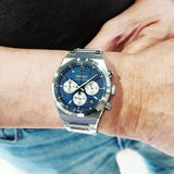 Seiko Conceptual Chronograph Blue Dial Silver Steel Strap Watch for Men- SSB453P1