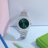 D1 Milano Ultra Thin Green Dial Silver Steel Strap Watch for Men - D1-UTBJ37