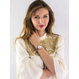 Emporio Armani Modern Mother of Pearl White Dial Rose Gold Steel Strap Watch for Women - AR11158