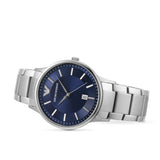 Emporio Armani Renato Blue Dial Silver Steel Strap Watch for Men - AR11180