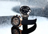 Maserati Stile Skeleton Chronograph Black Dial Black Silicone Strap Watch for Men - R8871642003
