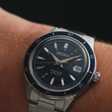 Seiko Presage Style60's Automatic Blue Dial Silver Steel Strap Watch for Men - SRPG05J1