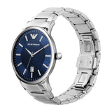 Emporio Armani Renato Blue Dial Silver Steel Strap Watch for Men - AR11180