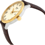 Tissot Classic Dream Ivory Dial Brown Leather Strap Watch for Men - T129.410.26.263.00