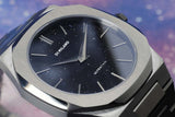 D1 Milano Ultra Thin Aventurine Black Dial Silver Steel Strap Watch for Men - D1-UTBJ29
