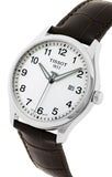 Tissot T-Sport Gent XL Silver Dial Brown Leather Strap Watch for Men - T116.410.16.037.00