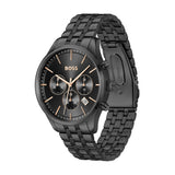 Hugo Boss Avery Chronograph Black Dial Black Steel Strap Watch for Men - 1514256