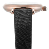 Emporio Armani Gianni T-Bar White Dial Black Leather Strap Watch for Women - AR11270