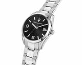 Maserati Attrazione Chronograph Black Dial Silver Steel Strap Watch for Men - R8853151010