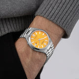 Citizen Tsuyosa Automatic Yellow Dial Silver Steel Strap Watch for Men - NJ0150-56Z