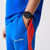 Lacoste 12.12 Chronograph Black Dial Black Silicon Strap Watch for Men - 2011012
