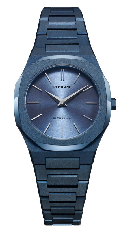D1 Milano Ultra Thin Blue Dial Blue Steel Strap Watch for Women - D1-UTBL33