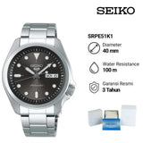 Seiko 5 Sports Automatic Grey Dial Silver Steel Strap Watch for Men - SRPE51K1