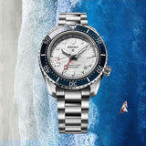 Seiko Prospex 1968 Heritage Diver's GMT 60th Anniversary White Dial Silver Steel Strap Watch for Men - SPB519J1