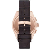 Emporio Armani Classic Chronograph Brown Dial Brown Leather Strap Watch for Men - AR0371