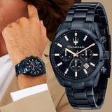 Maserati Attrazione Chronograph Blue Dial Blue Steel Strap Watch for Men - R8873626003