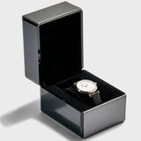 Emporio Armani Gianni T-Bar White Dial Black Leather Strap Watch for Women - AR11270