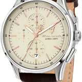 Maserati Sorpasso Chronograph White Dial Brown Leather Strap Watch for Men - R8871624010