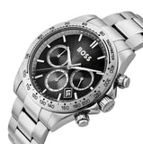 Hugo Boss Hero 2.0 Chronograph Black Dial Silver Steel Strap Watch for Men - 1514267
