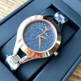Emporio Armani Chiara Two Tone Dial Black Leahter Strap Watch for Women  - AR7436