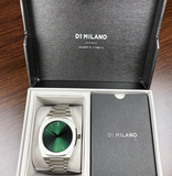 D1 Milano Ultra Thin Green Dial Silver Steel Strap Watch for Men - D1-UTBJ37