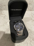 Emporio Armani Renato Blue Dial Silver Steel Strap Watch for Men - AR11180