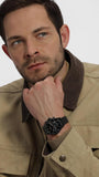 Hugo Boss Avery Chronograph Black Dial Black Steel Strap Watch for Men - 1514256