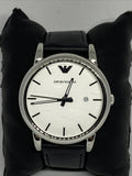 Emporio Armani Luigi White Dial Black Leather Strap Watch for Men - AR1694