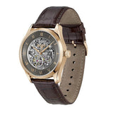 Hugo Boss Principle Skeleton Grey Dial Brown Leather Strap Watch for Men - 1514253