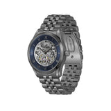 Hugo Boss Principle Skeleton Blue Dial Grey Steel Strap Watch for Men - 1514254