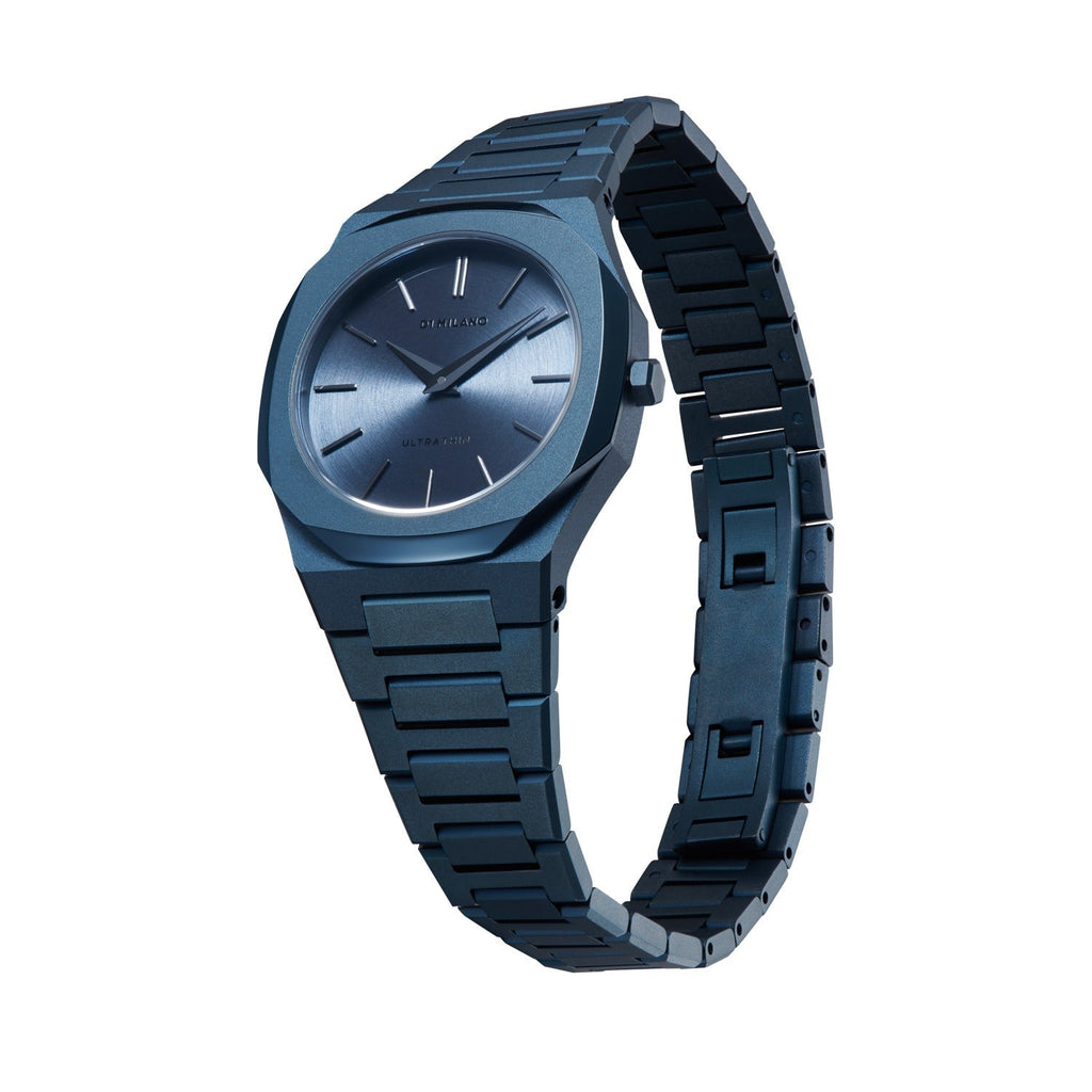 D1 Milano Ultra Thin Blue Dial Blue Steel Strap Watch for Women - D1-UTBL33