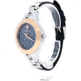 Emporio Armani Chiara Two Tone Dial Black Leahter Strap Watch for Women  - AR7436