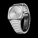 D1 Milano Square Silver Dial Silver Steel Strap Watch for Men - D1-SQBJ10