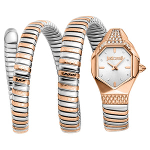 Just Cavalli Ambra Silver Dial Two Tone Steel Strap Watch for Women - JC1L370M0065