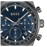 Hugo Boss Candor Chronograph Blue Dial Grey Steel Strap Watch for Men - 1514223