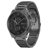 Hugo Boss Peak Chronograph Black Dial Black Steel Strap Watch for Men - 1514192