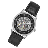 Hugo Boss Principle Skeleton Black Dial Black Leather Strap Watch for Men - 1514234