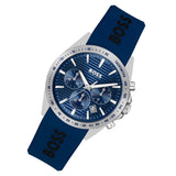 Hugo Boss Strike Chronograph Blue Dial Blue Rubber Strap Watch for Men - 1514239