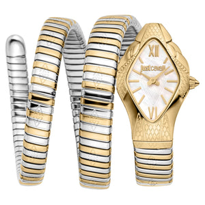 Just Cavalli Cristallo Mother of Pearl Dial Two Tone Steel Strap Watch for Women - JC1L307M0055