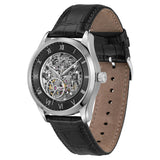 Hugo Boss Principle Skeleton Black Dial Black Leather Strap Watch for Men - 1514234