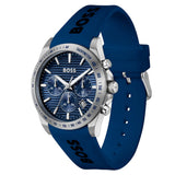Hugo Boss Strike Chronograph Blue Dial Blue Rubber Strap Watch for Men - 1514239