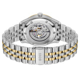 Hugo Boss Principle Skeleton Silver Dial Two Tone Steel Strap Watch for Men - 1514237