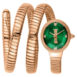 Just Cavalli After Party Green Dial Rose Gold Steel Strap Watch for Women - JC1L269M0045