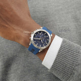 Hugo Boss Strike Chronograph Blue Dial Blue Rubber Strap Watch for Men - 1514239